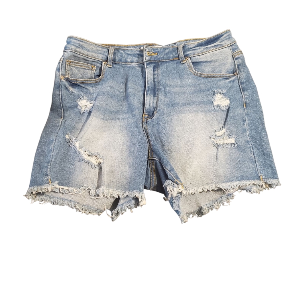 Wax Jean Collection Women's Distressed Denim Jean Shorts
